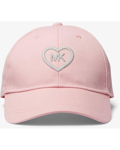 Michael Kors Mk Embroidered Cotton Baseball Hat - Pink
