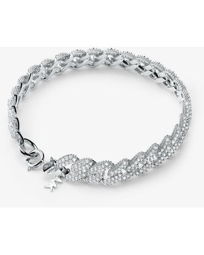 Michael Kors Precious Metal-plated Sterling Silver Pavé Curb Link Bracelet - Metallic