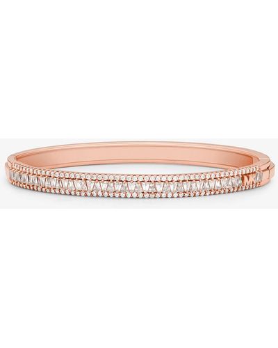 Michael Kors Mk Precious Metal-Plated Sterling Pavé Bangle - White