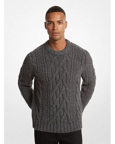 Michael Kors Cable Alpaca Blend Sweater - Gray