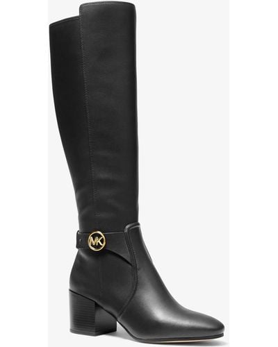 Michael Kors Carmen Faux Leather Riding Boot - Black