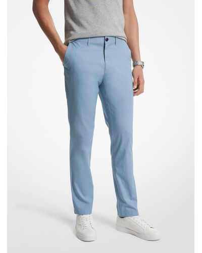 Michael Kors Pantalón chino slim-fit de mezcla de algodón - Azul