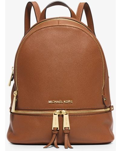 Michael Kors Rhea Zip MD Backpack Luggage - Braun