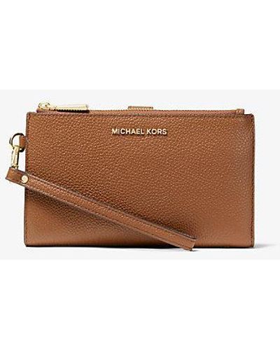 Michael Kors Adele Pebbled Leather Smartphone Wallet - Brown