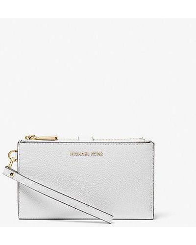 Michael Kors Mk Adele Pebbled Leather Smartphone Wallet - White