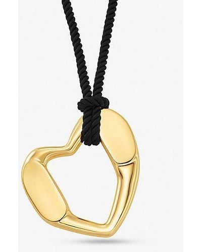 Michael Kors Precious Metal-plated Brass Heart Necklace - Metallic