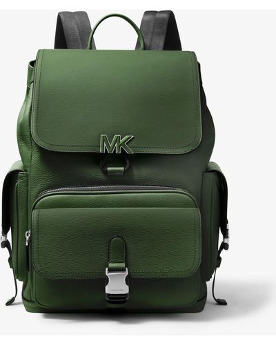 Michael Kors Hudson Leather Backpack - Green