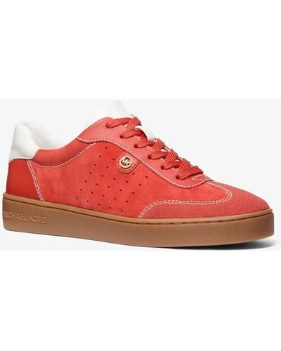 Michael Kors Scotty Suede Trainer - Red