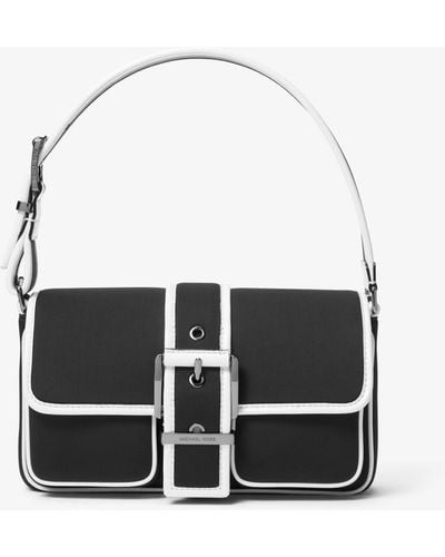Michael Kors Mk Colby Medium Two-Tone Neoprene Shoulder Bag - White