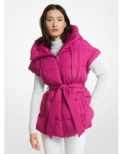 Michael Kors Mk Quilted Puffer Vest - Pink