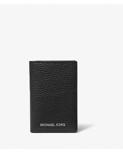 Michael Kors Hudson Leather Bi-fold Card Case - Black