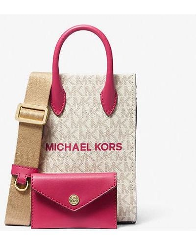 Michael Kors Mirella Extra-small Signature Logo Smartphone Crossbody Bag - Pink