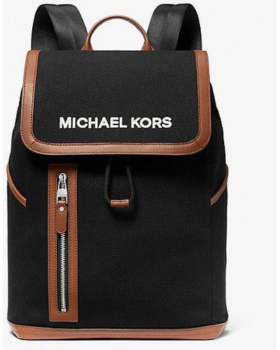 Michael Kors Mk Brooklyn Cotton Canvas Backpack - Black