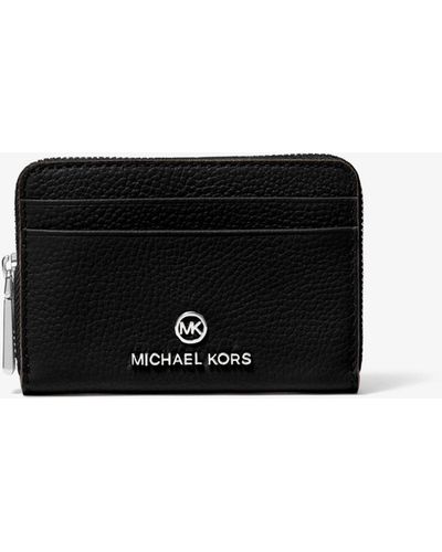 Michael Kors Jet Set Small Pebbled Leather Wallet - Black