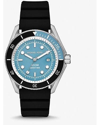 Michael Kors Oversized Maritime Silicone Watch - Blue