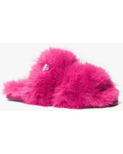 Michael Kors Tula Faux Fur Slide - Pink