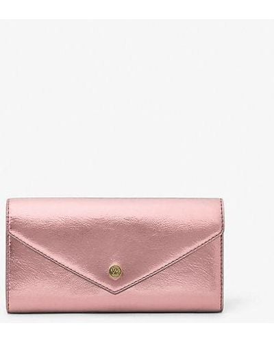Michael Kors Jet Set Travel Large Patent Envelope Wallet - Pink