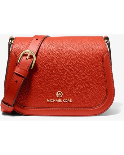 MICHAEL Michael Kors Lucie Small Pebbled Leather Crossbody Bag - Red