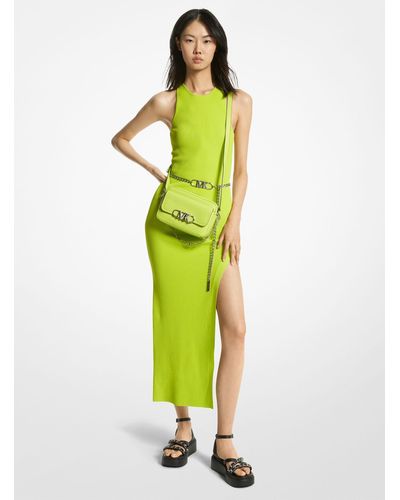 MICHAEL Michael Kors Ribbed Stretch Knit Tank Dress - Green