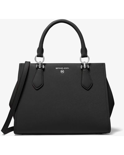 Michael Kors Bolso satchel Marilyn mediano de piel saffiano - Negro