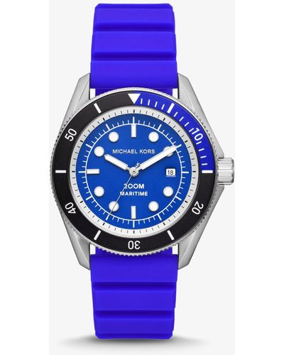 Michael Kors Maritime Three-hand Silicone Watch 42mm - Blue