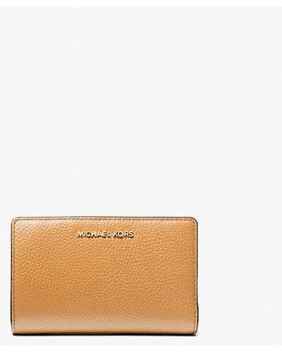 Michael Kors Medium Pebbled Leather Wallet - Natural