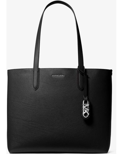 Michael Kors Eliza Extra-large Pebbled Leather Reversible Tote Bag - Black