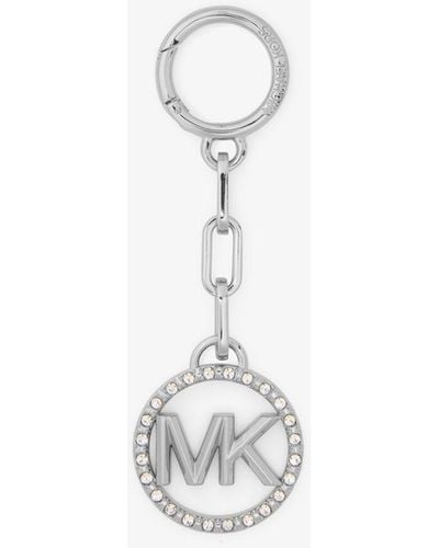 Michael Kors Pavé Logo Charm Key Chain - White