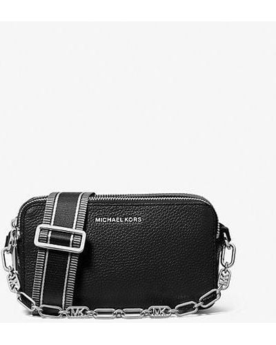 MICHAEL Michael Kors Jet Set Small Pebbled Leather Double-zip Camera Bag - Black