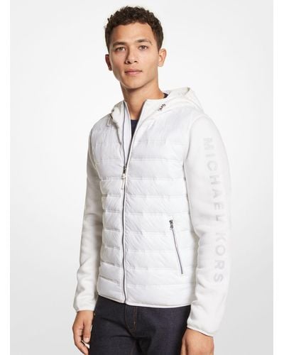 Michael Kors Camouflage Quilted Nylon Hooded Jacket - White