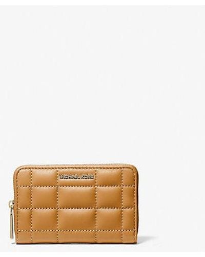 Michael Kors Mk Small Quilted Leather Wallet - Natural