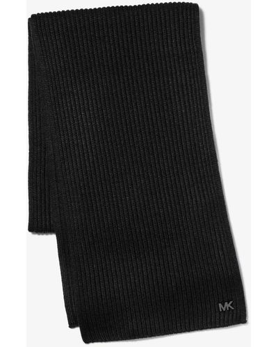 Michael Kors Ribbed Knit Scarf - Black