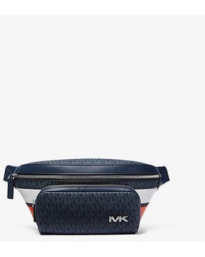 Michael Kors Rivington Striped Logo Belt Bag - Blue