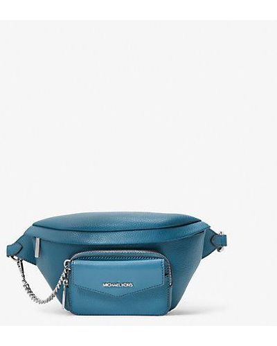 Michael Kors Maisie Large Pebbled Leather 2-in-1 Sling Pack - Blue