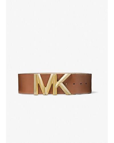 Michael Kors Logo Leather Waist Belt - White