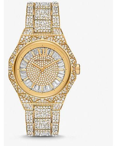 Michael Kors Mk Oversized Raquel Pavé-Tone Watch - Metallic
