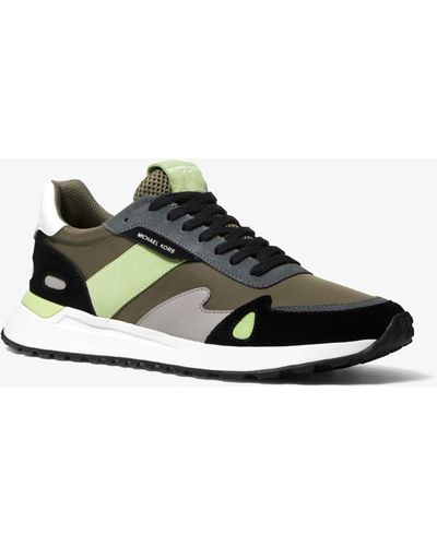 Michael Kors Miles Color-block Nylon And Leather Sneaker - Multicolor