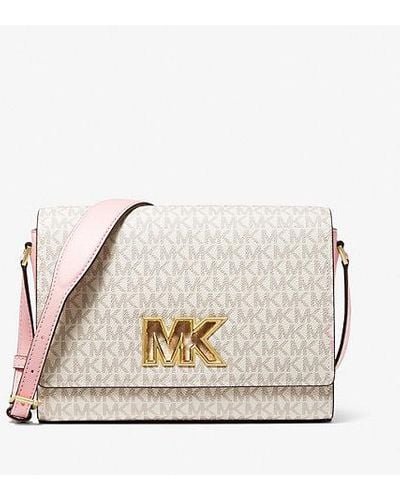 Michael Kors Mimi Medium Logo Messenger Bag - Natural