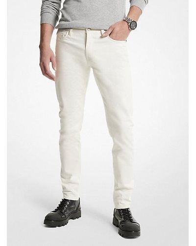 Michael Kors Mk Brushed Stretch Denim Jeans - White