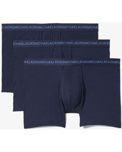 Michael Kors Lot de 3 caleçons en coton extensible - Bleu