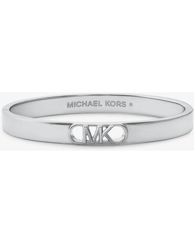 Michael Kors Precious Metal-plated Brass Empire Logo Bangle - White