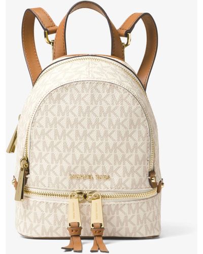 Michael Kors Rhea Mini Logo Backpack - Natural