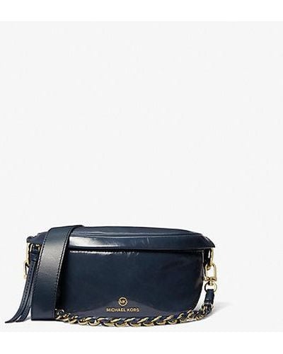 Michael Kors Slater Extra-small Patent Leather Sling Pack - Blue