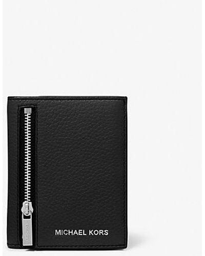 Michael Kors Hudson Leather Zip Wallet - Black