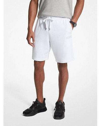 Michael Kors French Terry Cotton Blend Shorts - White