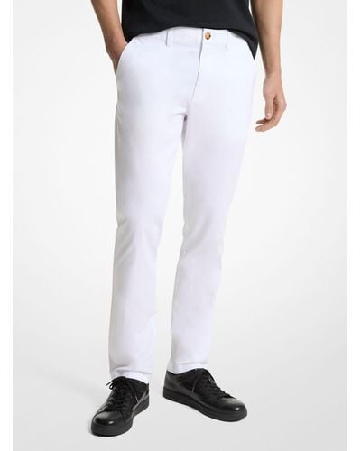 Michael Kors Pantalone chino slim-fit in misto cotone - Bianco