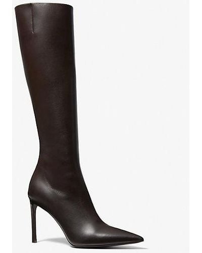 Michael Kors Mk Tatjana Leather Boots - Black