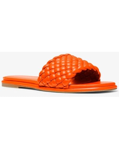 Michael Kors Amelia Braided Slide Sandal - Orange
