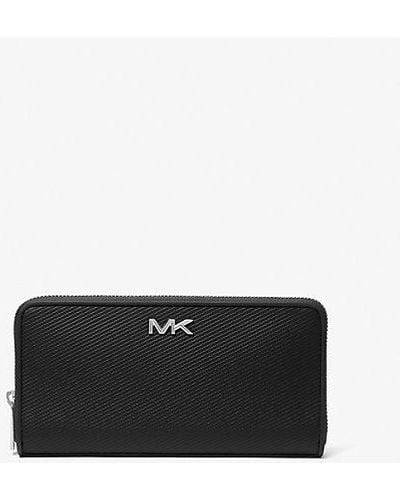 Michael Kors Varick Leather Zip-around Wallet - Black