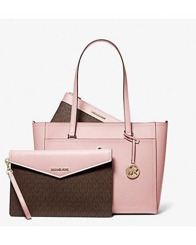 Michael Kors Maisie Large Pebbled Leather 3-in-1 Tote Bag - Pink